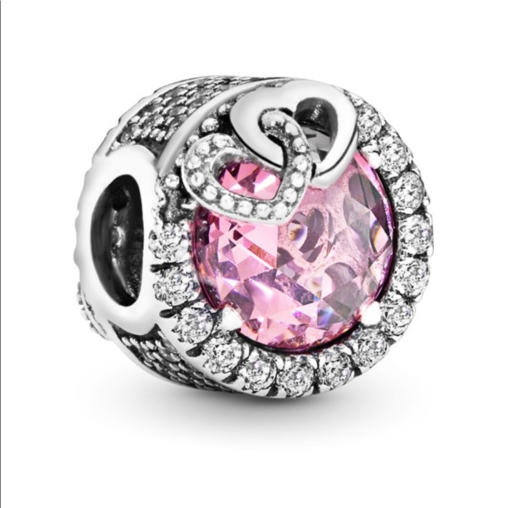 ❤️Pandora dazzling love birds pink crystal charm